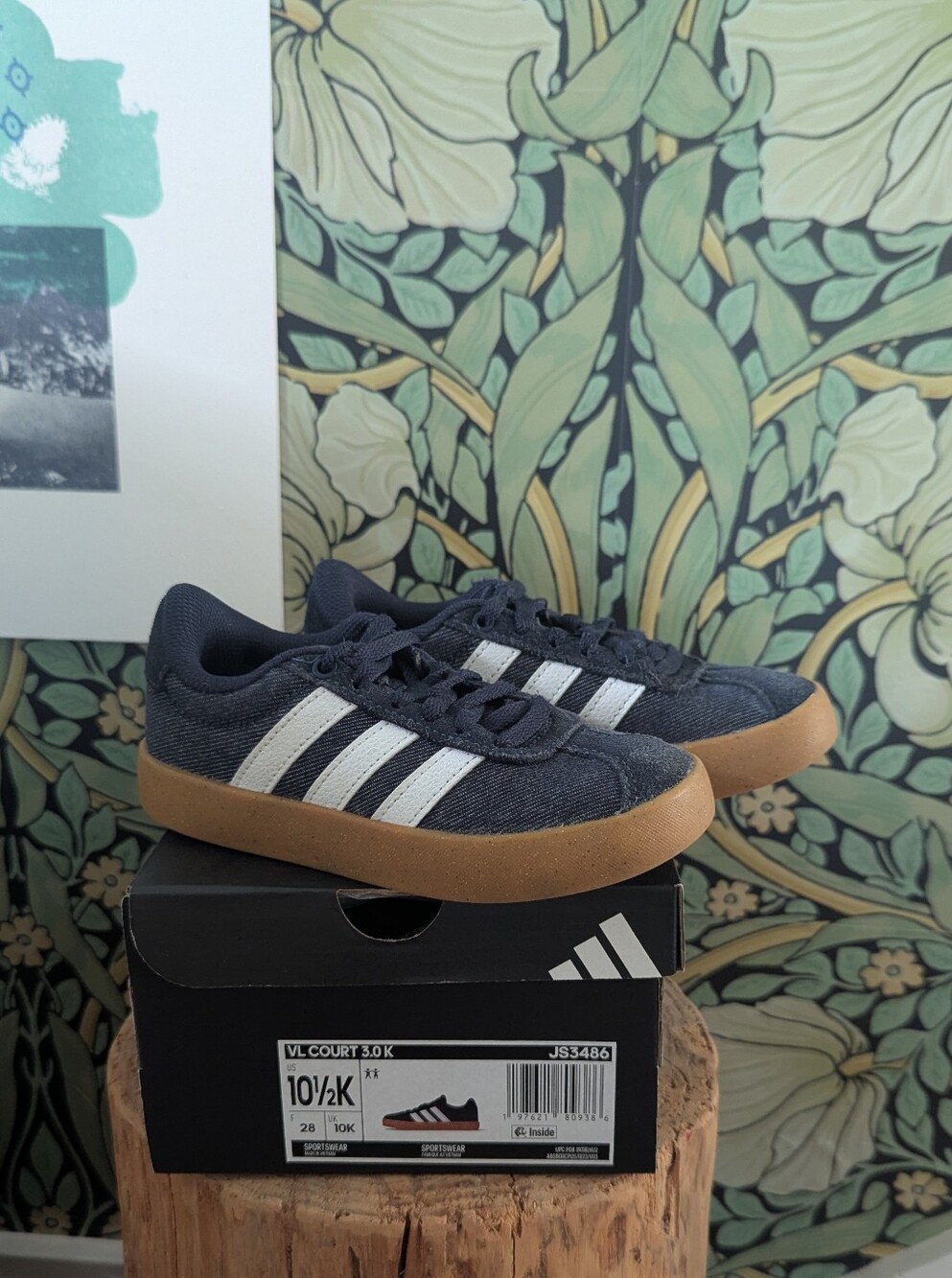 Adidas VL Court 3.0 Little Kids 10.5 Blue Denim Sneakers